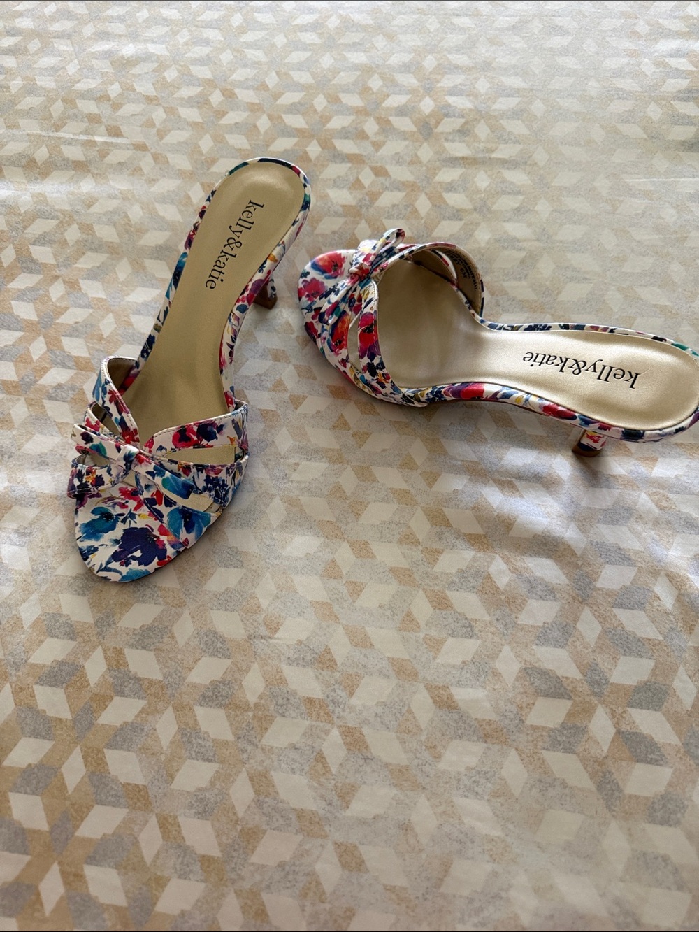 Kelly & Katie Floral Multicolor Kitten Heel Slide